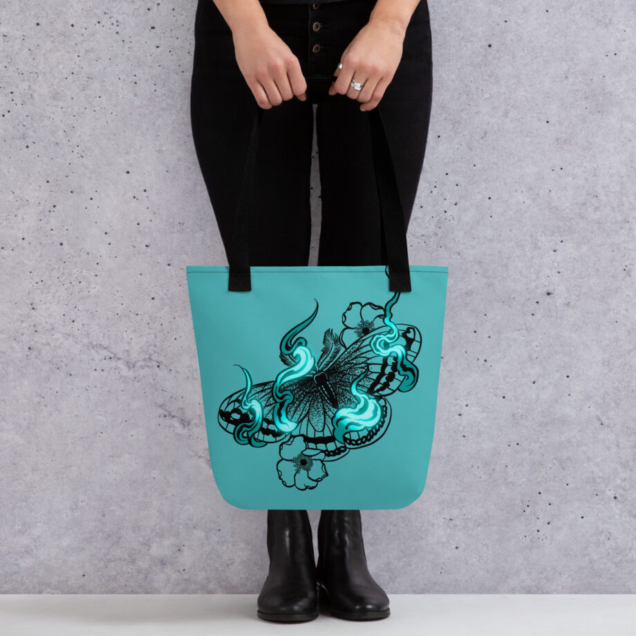 Blue Flame Moth Tote - Image 2